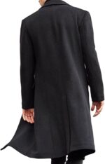 Men's Casual Trench Coat Slim Fit Notched Collar Long Jacket Overcoat Single Breasted  wih Pockets - Image 2