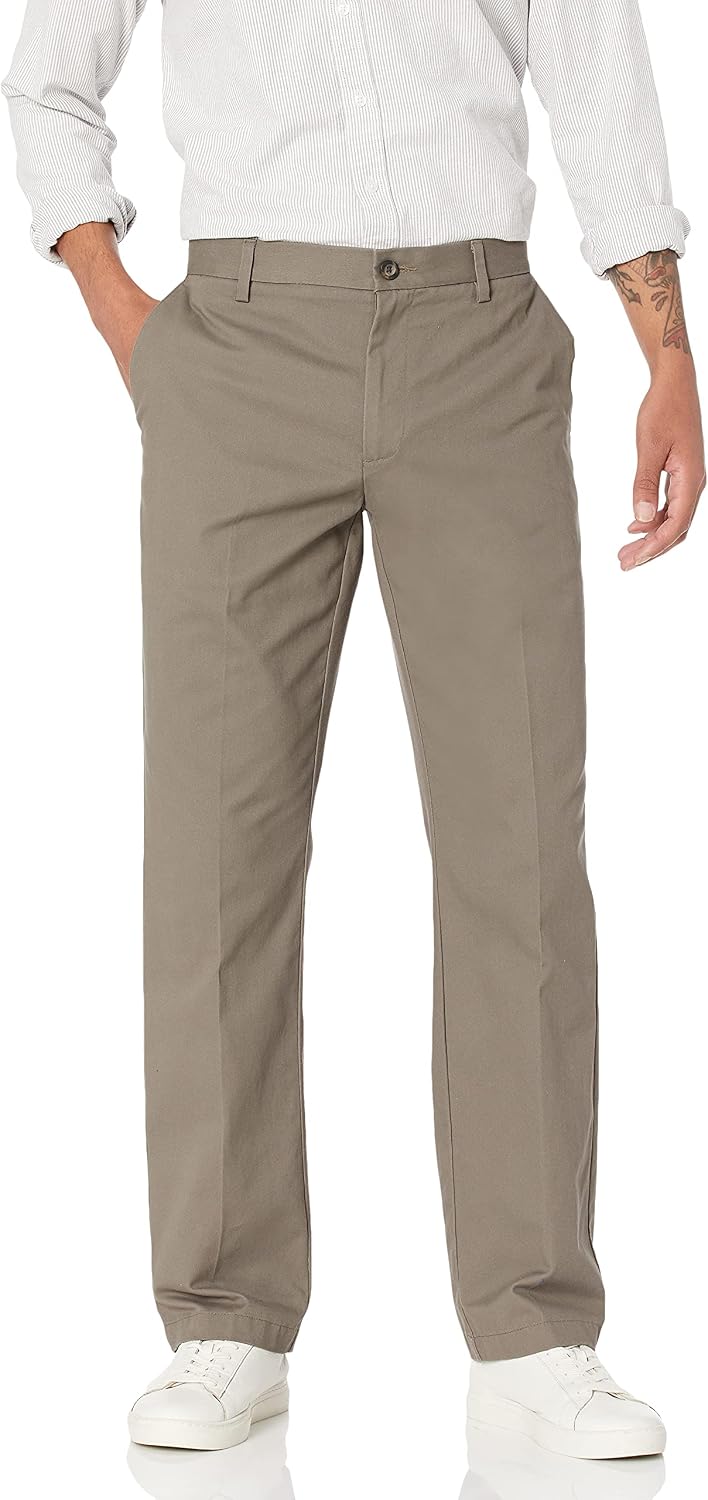 71MqaxSn9zS._AC_SL1500_.jpg Men's Classic-Fit Wrinkle-Resistant Flat-Front Chino Pant (Available in Big & Tall) - Image 1